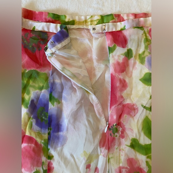 Teri Jon by Rickie Freeman Gorgeous Maxi Floral Silk Skirt Sz Medium. - Picture 6 of 8